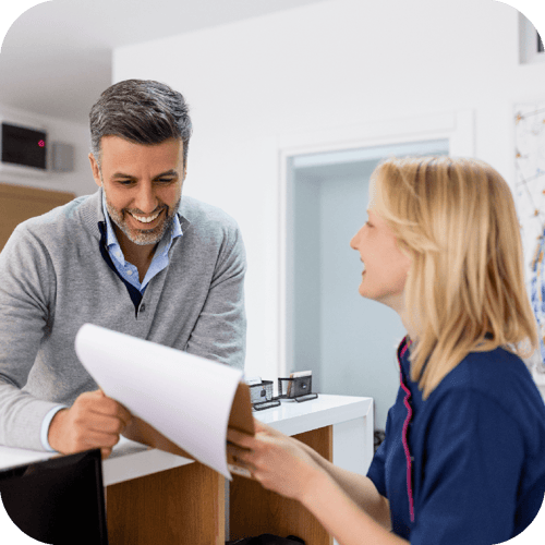 Nurse helping patient