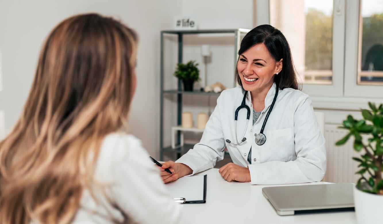 Doctor talking to patient